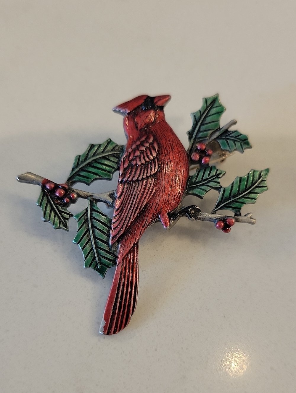 Vintage Cardinal Brooch